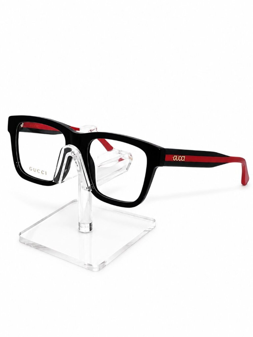 New Gucci Men's Black Red Designer Eyeglasses 53-19-145